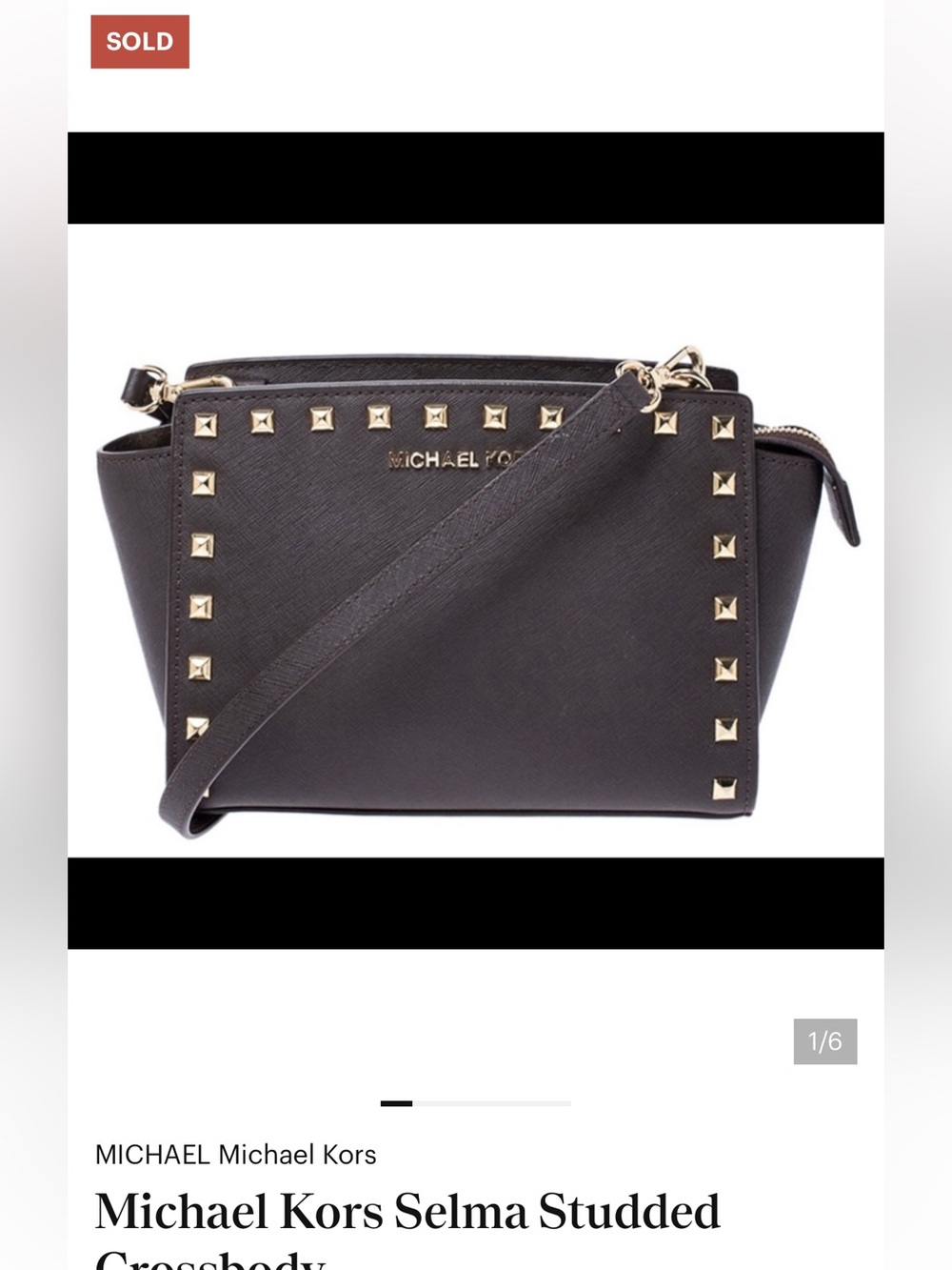 Michael Kors Black Crossbody with Gold Studs